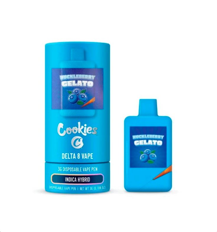 Huckleberry Gelato (Indica Hybrid) -Cookies Delta 8 Disposable 3G