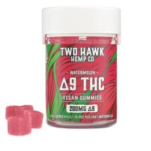 VEGAN DELTA 9 THC GUMMIES – WATERMELON – TWO HAWK EXTRACTS