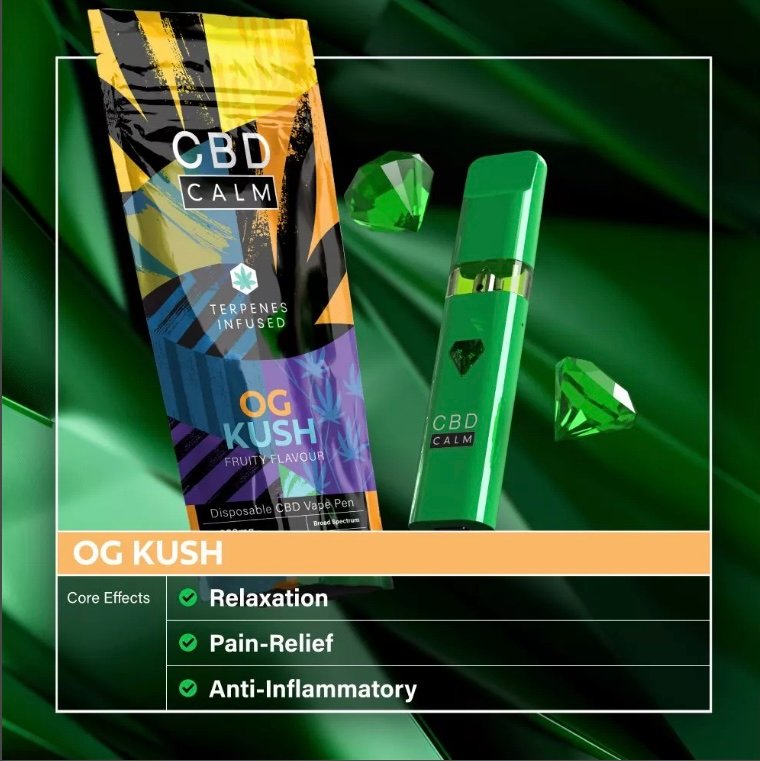 O.G Kush – CBD Terpenes 1800mg Disposable Vape | CBD Calm - Image 2