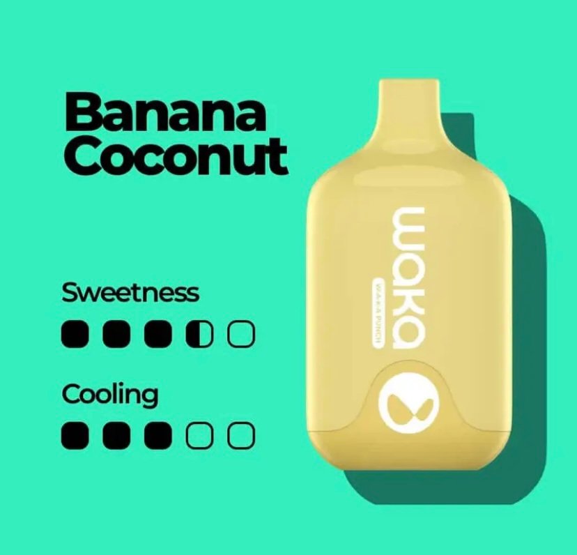 Waka Smash 6000 Puffs Disposable Vape Banana Coconut - Image 2